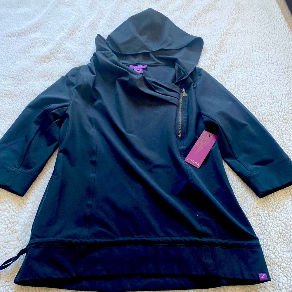 Brand New Zobha cowl neck pull over black jacket.